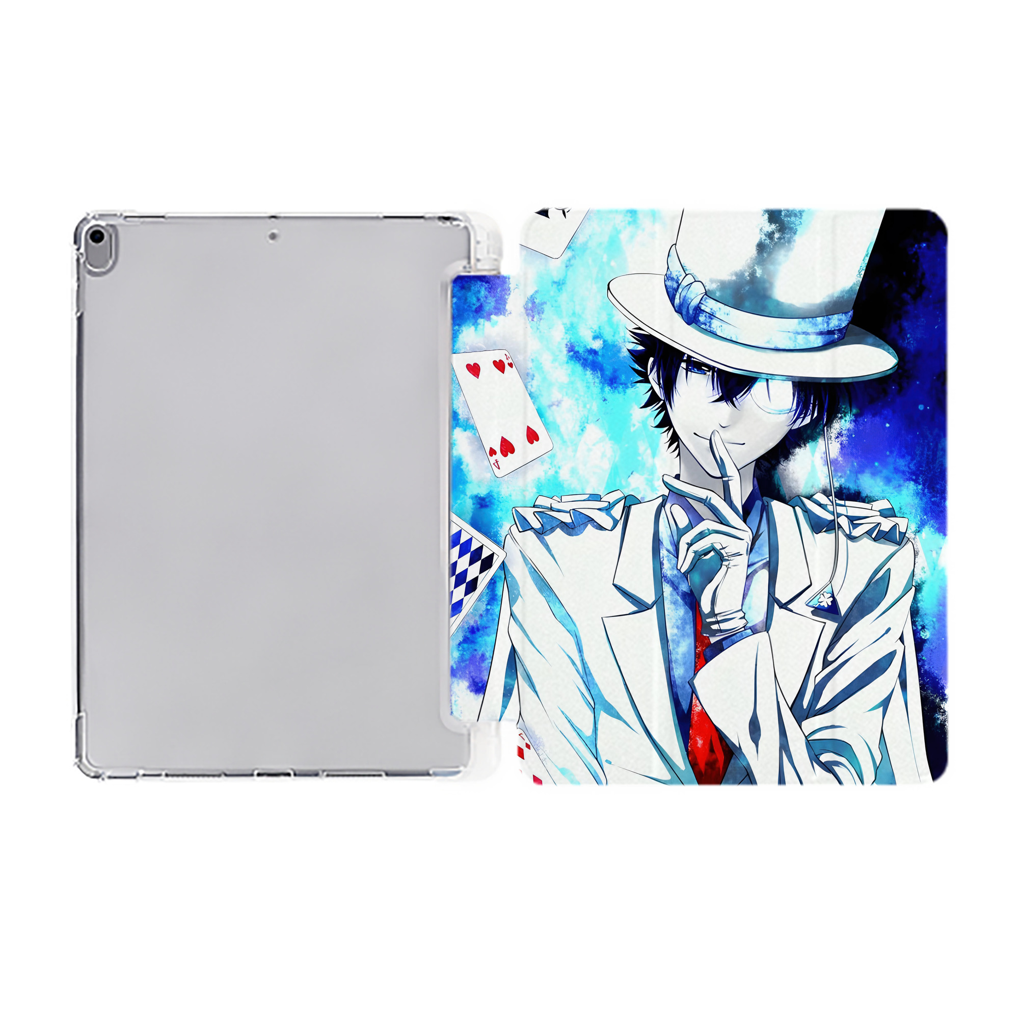 （画像用） 名探偵コナン Detective Conan IPad ケース ペン収納付き 三つ折りスタンド PUレザー×シリコン 対応機種9.5/10.5/10.9インチ